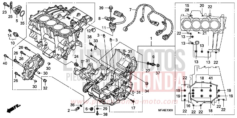 CRANKCASE for CBF1000 ABS QUASAR SILVER METALLIC (NHA48) from 2008